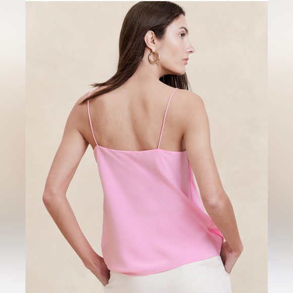 Spring! BANANA REPUBLIC 100% Silk Camisole, Sweet Lilac/Pink, Size XL - Picture 4 of 10